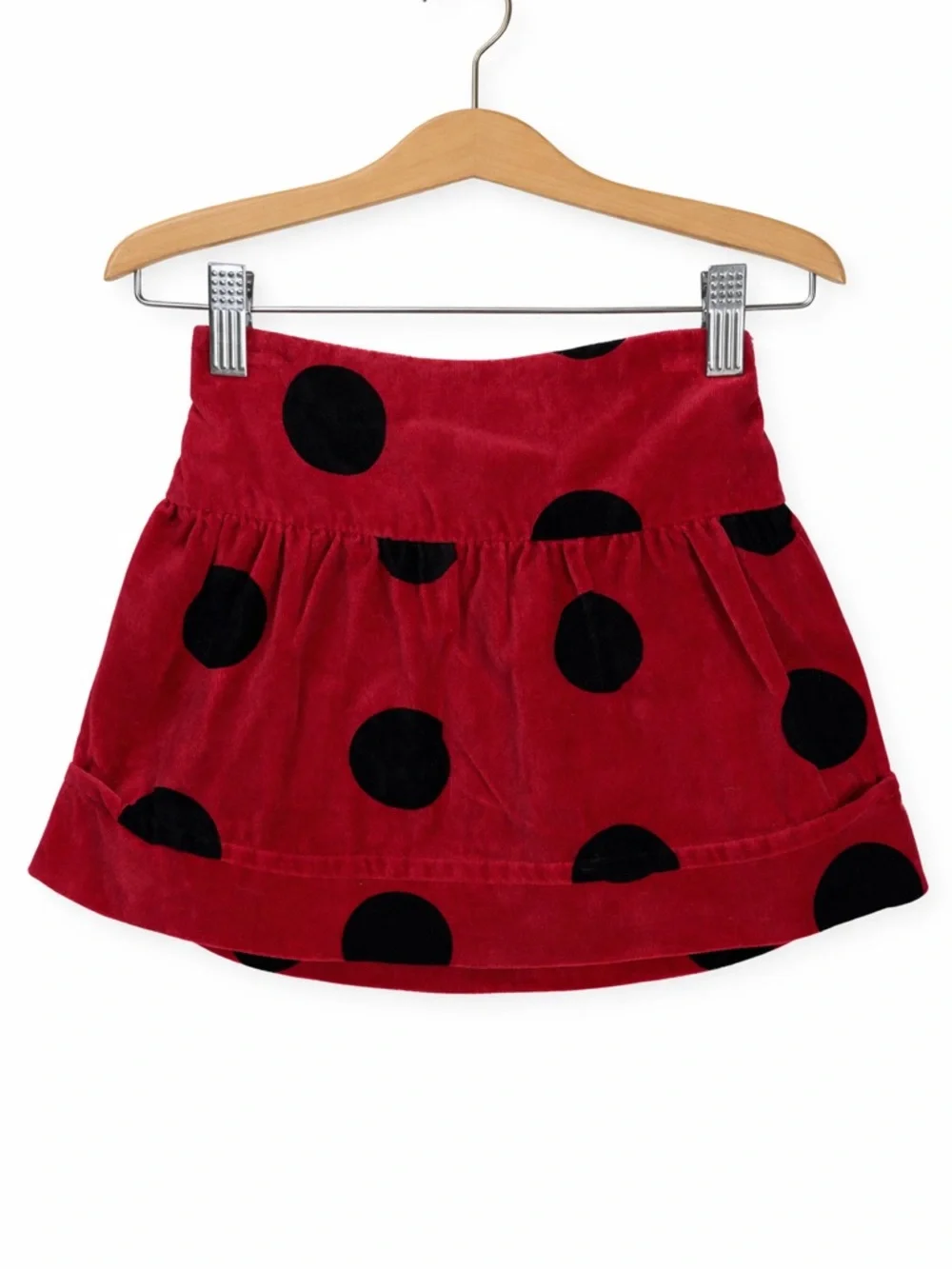 The Children's Place Red Skirt with Black Polka Dots 24 Months Ladybug Velvet